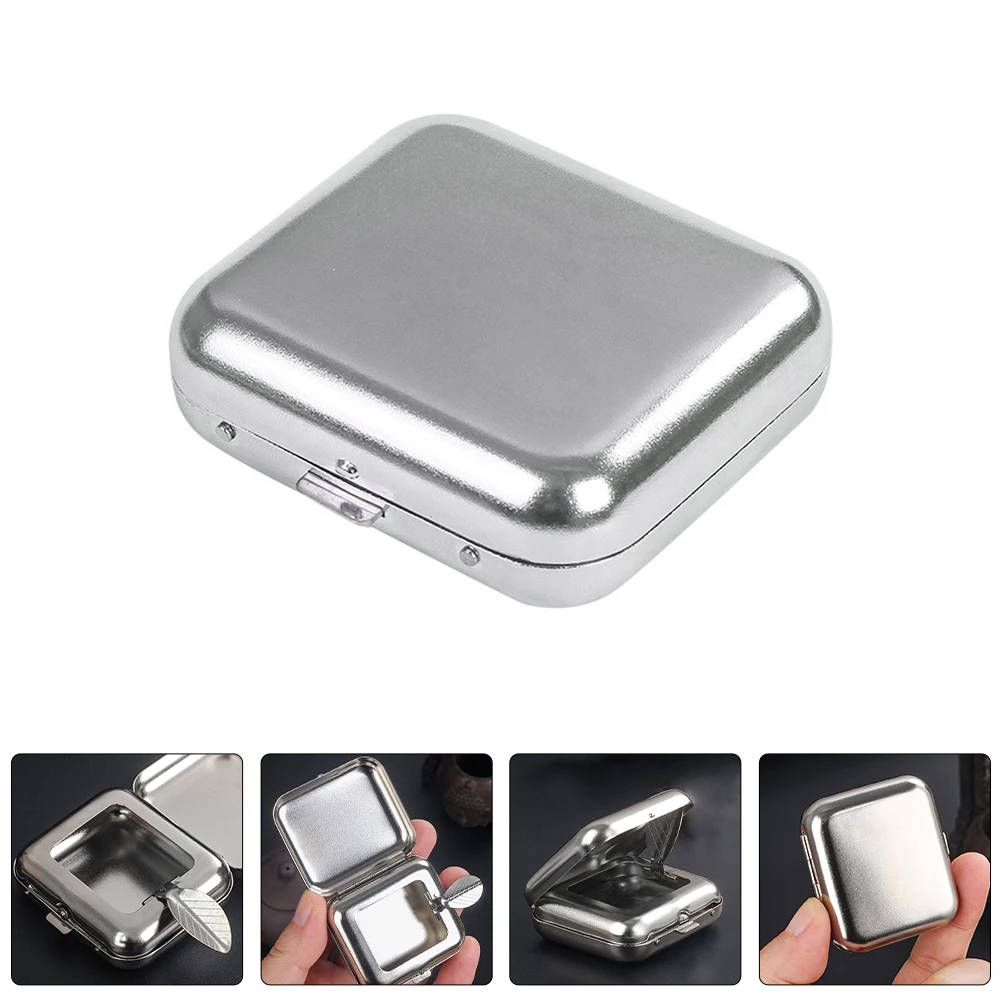 

Portable With Lid Outdoor Smokeless Ash Tray Metal Car Mini Travel Cigar Ashtray Small Pocket Ashtray Compact For