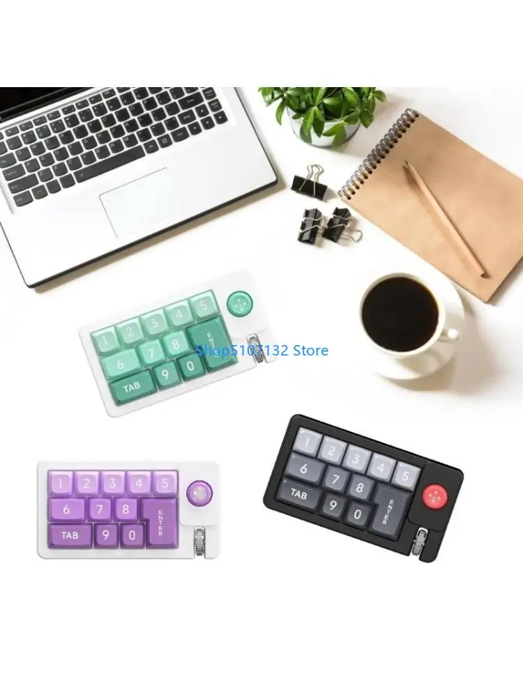 

87HD K810 Corded Mechanical Gamer Keyboard Hot-Swappable with Lighting Programmable Macros Joystick Small Keypad 12Keys