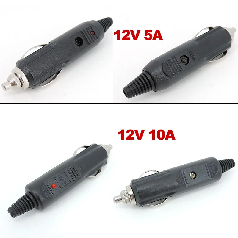 12V 5A 10A High Power Male Car Cigarette Lighter Charger Socket Plug Connector Adapter Heat Resistance Temperature Resistance