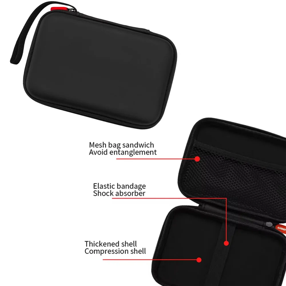 

for Anbernic RG DS Portable Organizer Bag Black Shockproof Handheld Game Console Hard Carrying Case Black