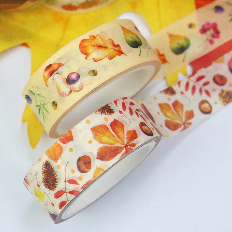 10Rolls Washi Tape Set Leaves Decorative Adhesive Tape Scrapbooking Washitape Cute Stationery Journal Supplies Masking Tape