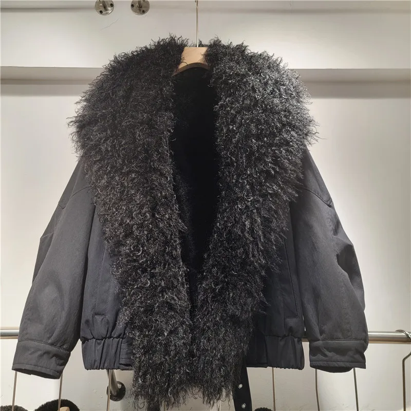 2025 Otoño Invierno nueva moda elegante temperamento elegante Casual Simple solapa grande versátil abrigo de piel sintética