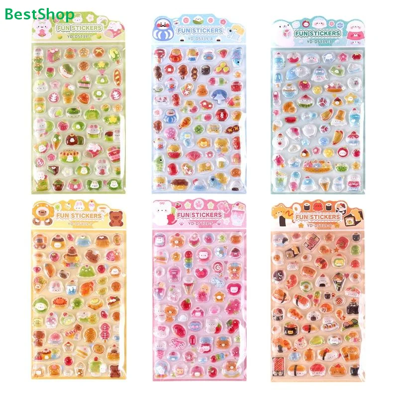 

☆ Набор объемных 3D-наклеек – 6 различных тематических наборов милых наклеек для поделок, ведения дневников и поощрений