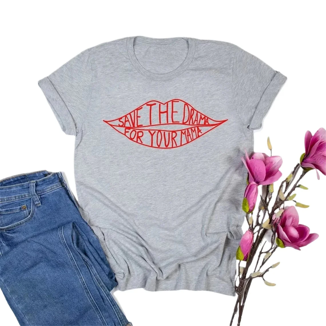 Friends Tv Show Rachel Green T-Shirt Save The Drama for Your Mama T Shirt Casual Graphic Print Tees Vintage Y2k Clothing Unisex