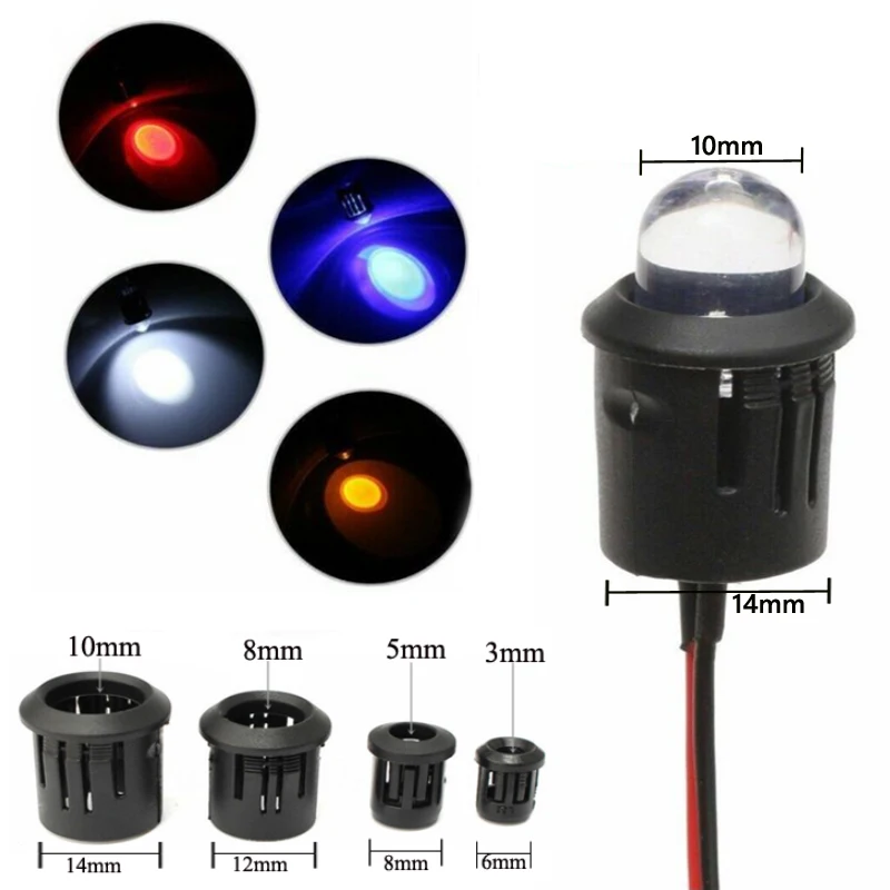 5-50pcs Black Plastic 3mm 5mm 8mm 10mm Lamp LED Diode Holder Black Clip Bezel Socket Mount Useful LED Diode Holder Black Clip