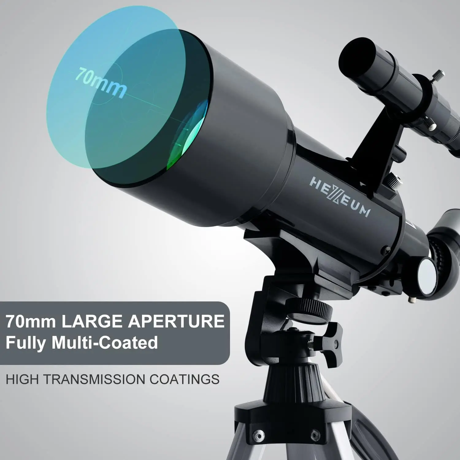 70mm Aperture 500mm - for Kids & Adults Astronomical Refracting Telescopes AZ Mount Fully Multi-Coated Optics, with Di