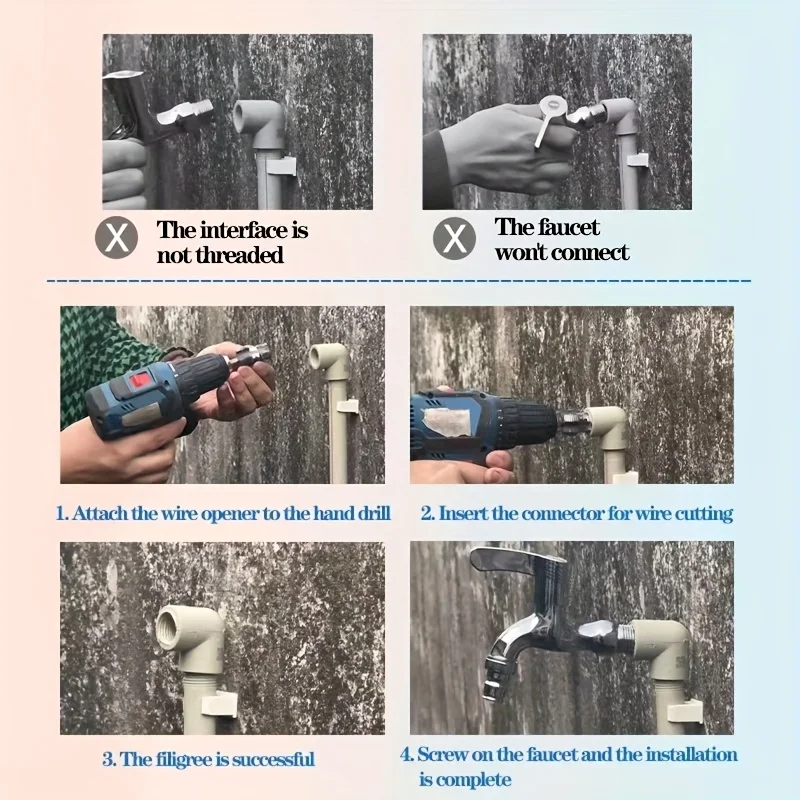 1 قطعة NPT الأنابيب الحنفية 2025 ترقية أداة للسباكين كهربائيين PPR الموضوع إصلاح فضي سبائك الألومنيوم اليد التنصت دائم