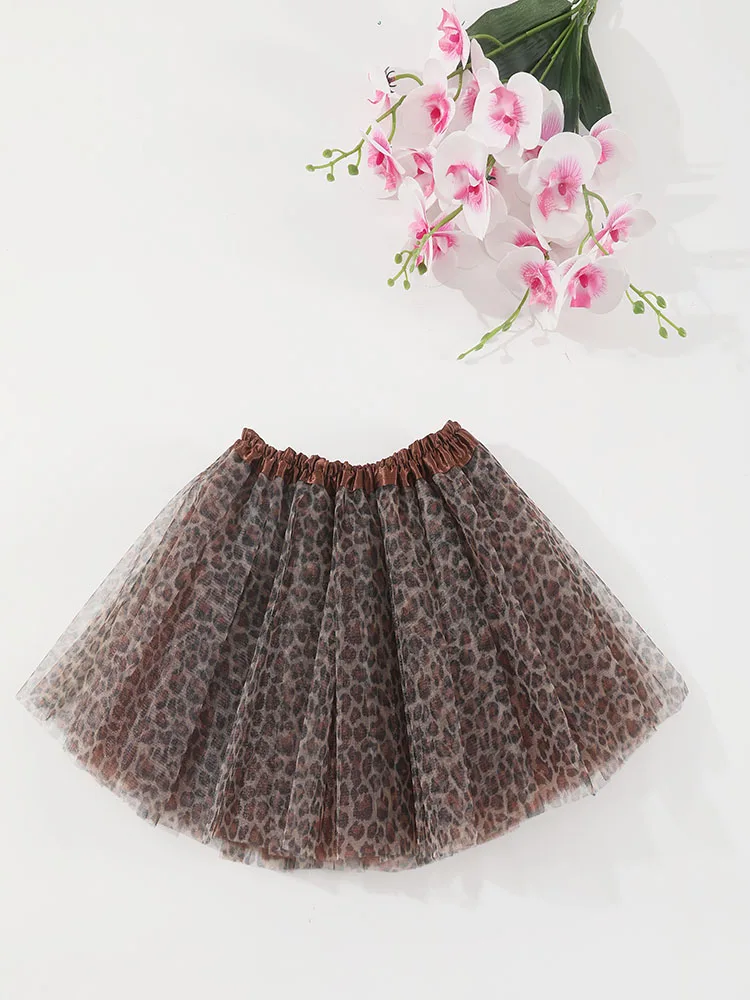 Leopard Tutu Skirt for Baby Girls Toddler Zoo Animal Cosplay Outfits Halloween Costume for Kids Birthday Jungle Party Gift