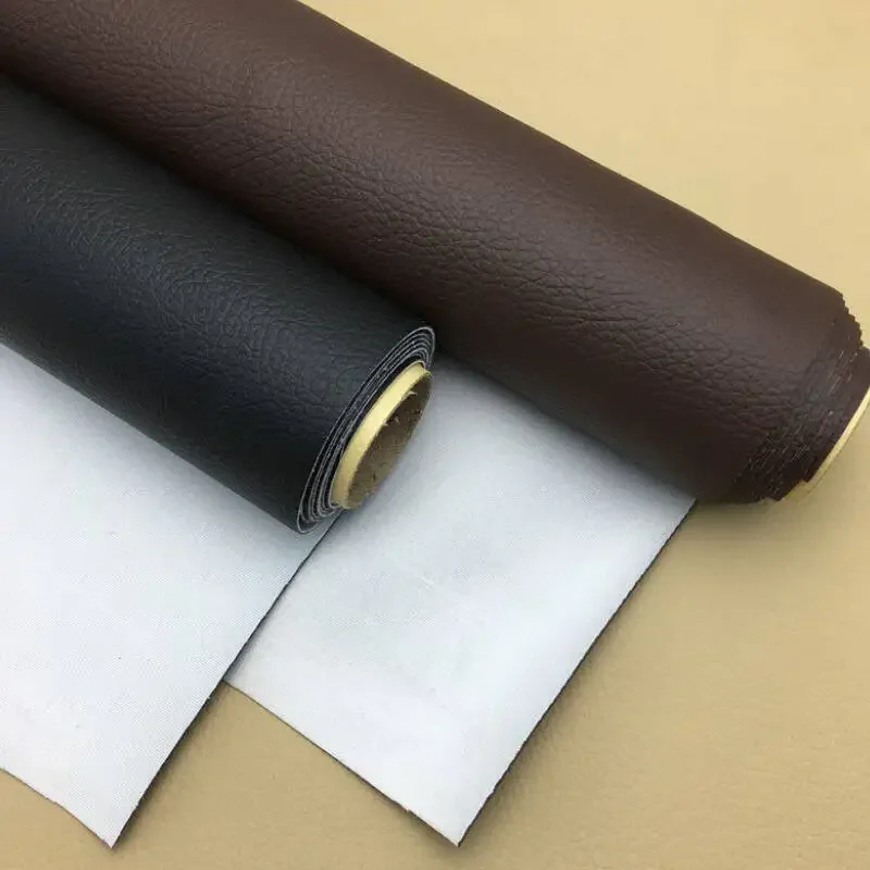 0.8 mm 4 Way Stretch  Semi PU Faux Leather Fabric Car Seat Cushion Instrument Panel Trim Headliner‌ Litchi Grain Embossed Cloth