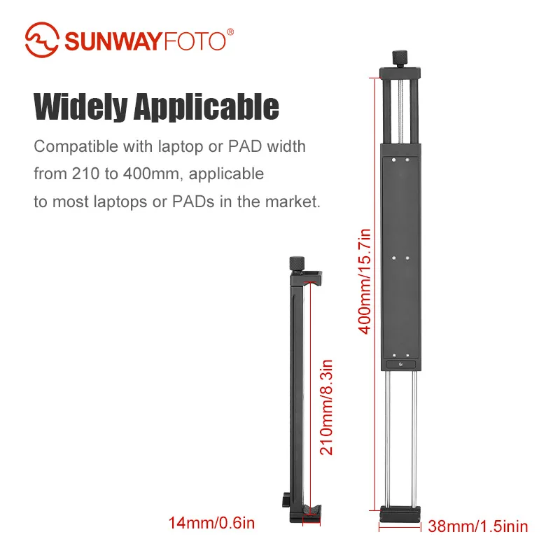 SUNWAYFOTO PC-05 Universal Laptop Stand for Arca Swiss Tripod, Laptop Holder for Macbook Pro, Tablet Mount for Ipad - Image 3
