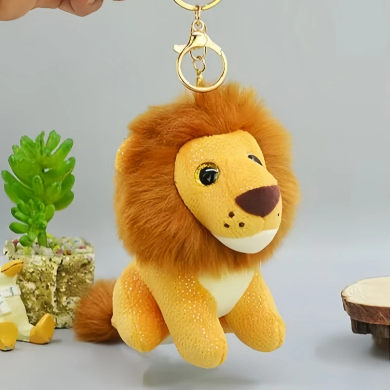 Kawaii Lion Plush Doll Keychain Bag Pendant 12CM