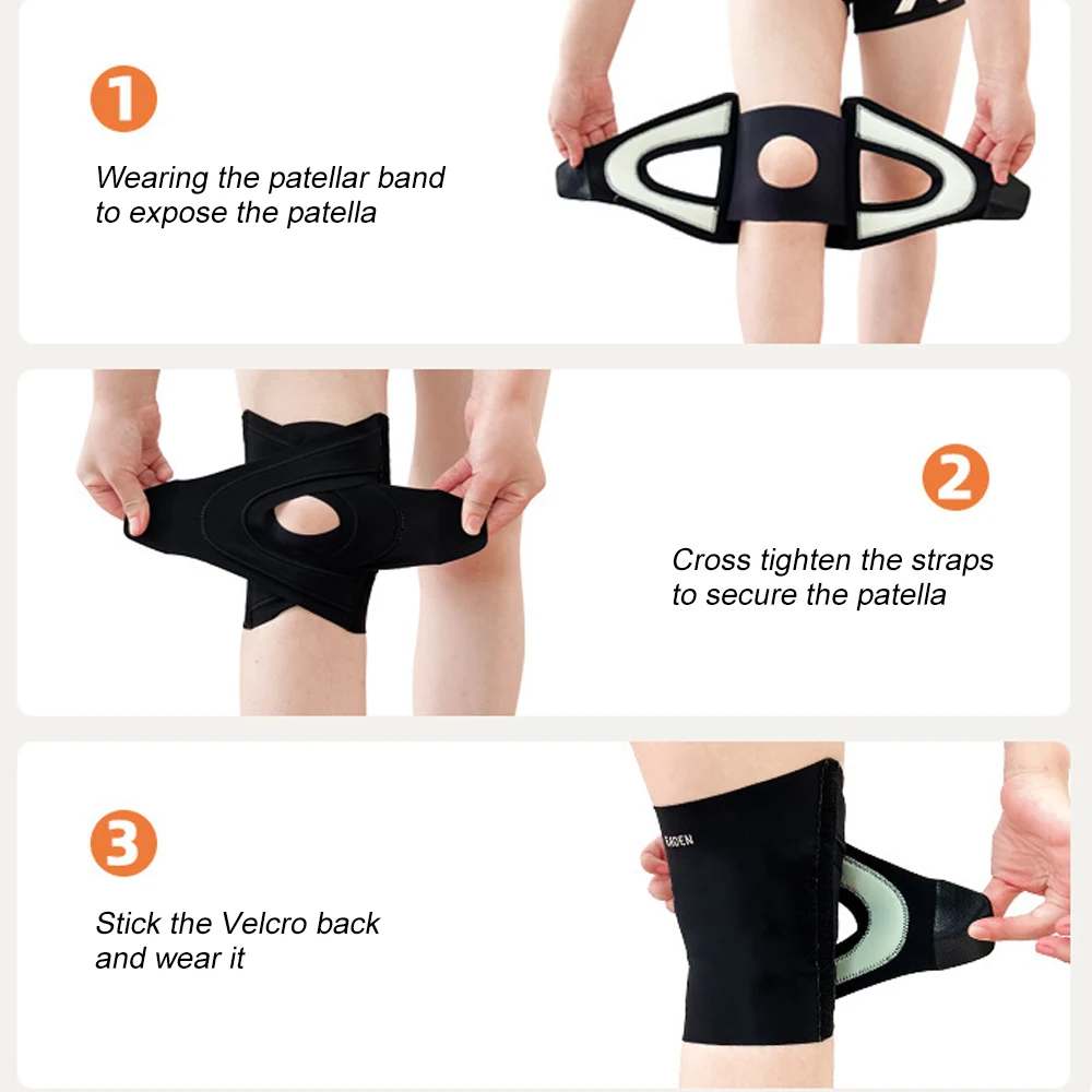 1 Stück professionelle Kniebandage mit doppelseitigen Stabilisatoren für Damen und Herren – Kompressionsunterstützung für ACL, verstellbare Träger zum Laufen – Detail 13
