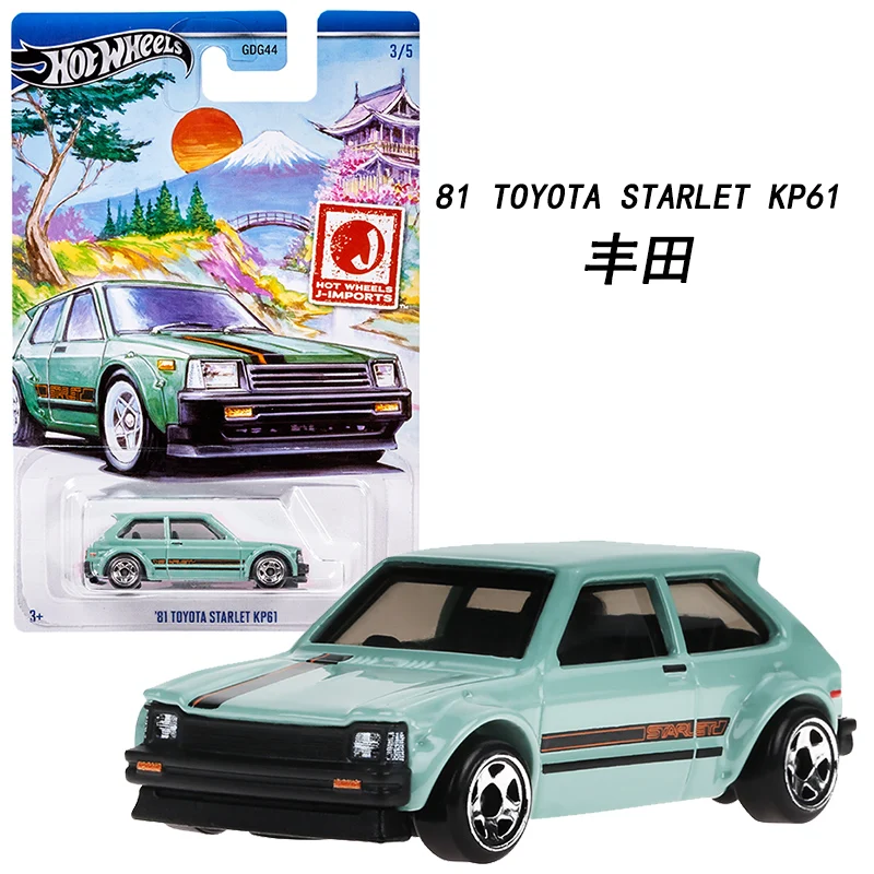 Genuine Hot Wheels Car J-Imports 1:64 Diecast Boy Toy Toyota Starlet Honda CRX Acura NSX Nissan Skyline Mazda Vehicle Model Gift