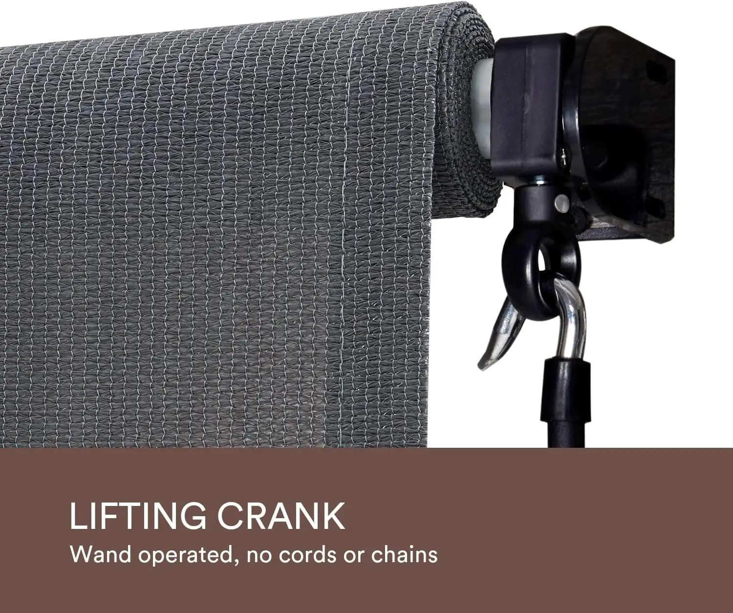 

Outdoor Roller Shade, Patio Cordless Blinds Roll Up Shade (7' W X 8' L), Grey