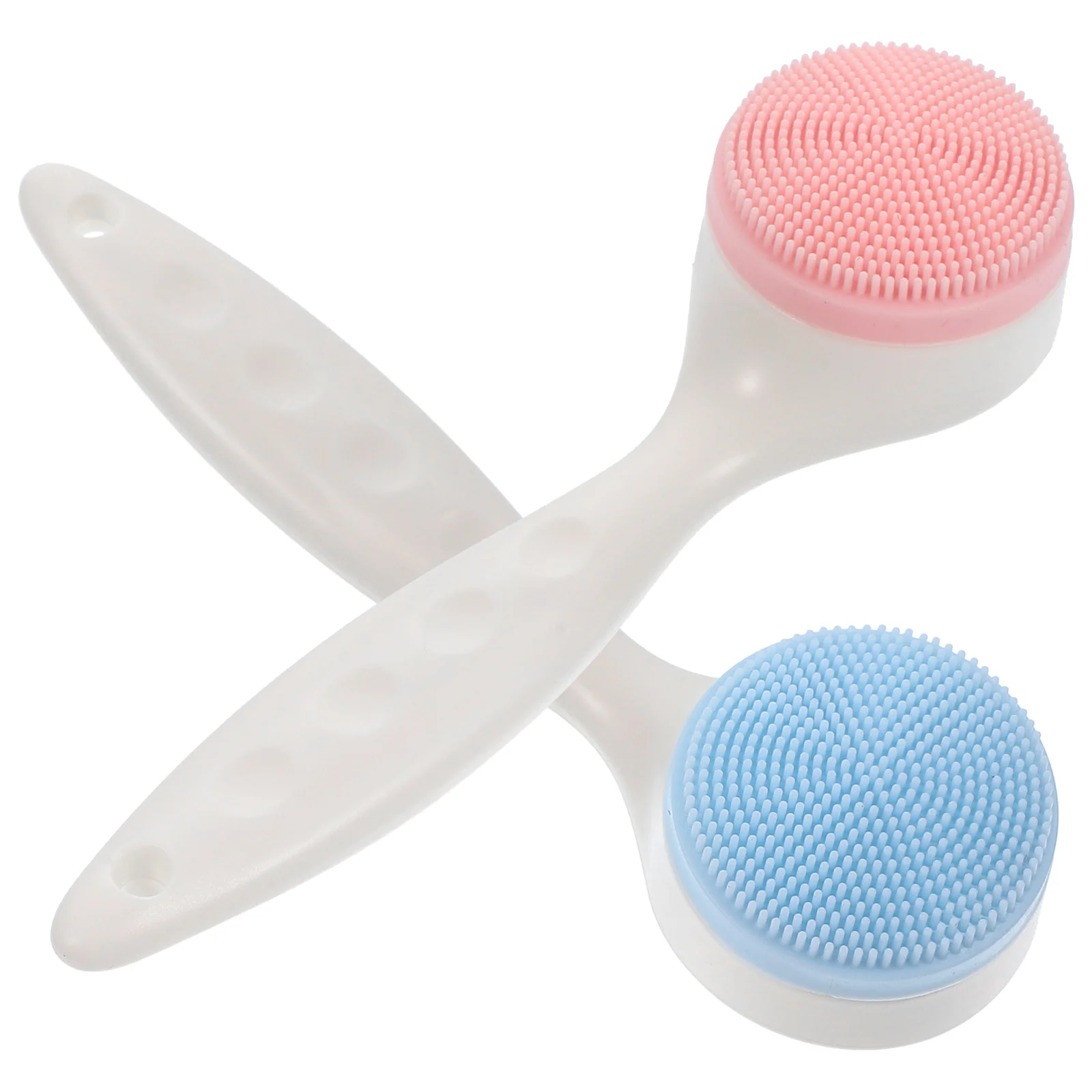 

2pcs Silicone Face Brush Facial Cleansing Super Soft Stretchy Non-Slip Handle Skin Sensitive Mild Sanitary
