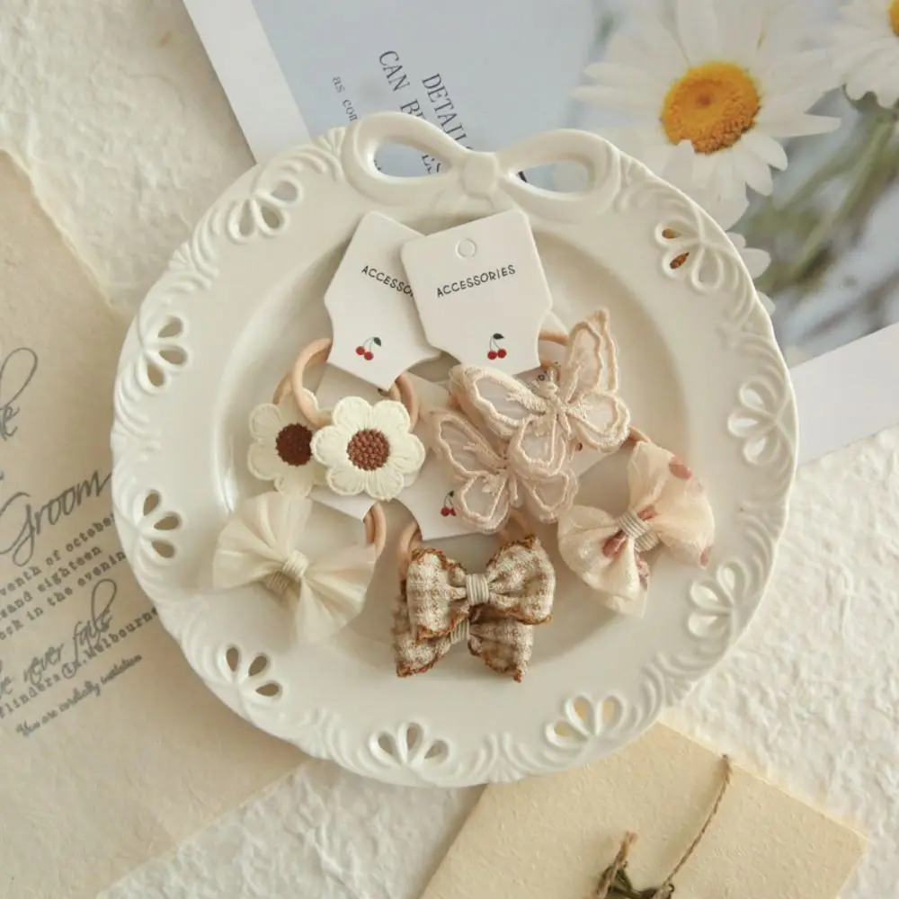 رباط مطاطي مرن للفتيات ، ربطات شعر لطيفة ، أقواس بعقدة فراشية ، غطاء رأس زهور للفتيات ، حلو وفاخر ، 10 +