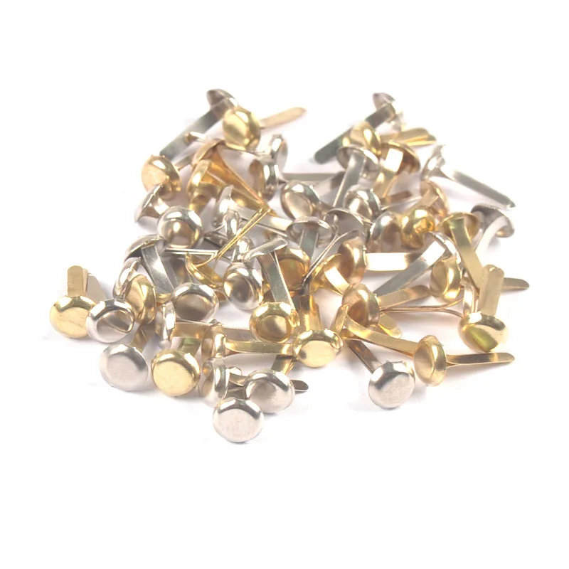 100pcs Silver Golden Mixed Round Metal Brads For Scrapbooking Embellishment Fastener Brads DIY Crafts Handmade Decoration c2257