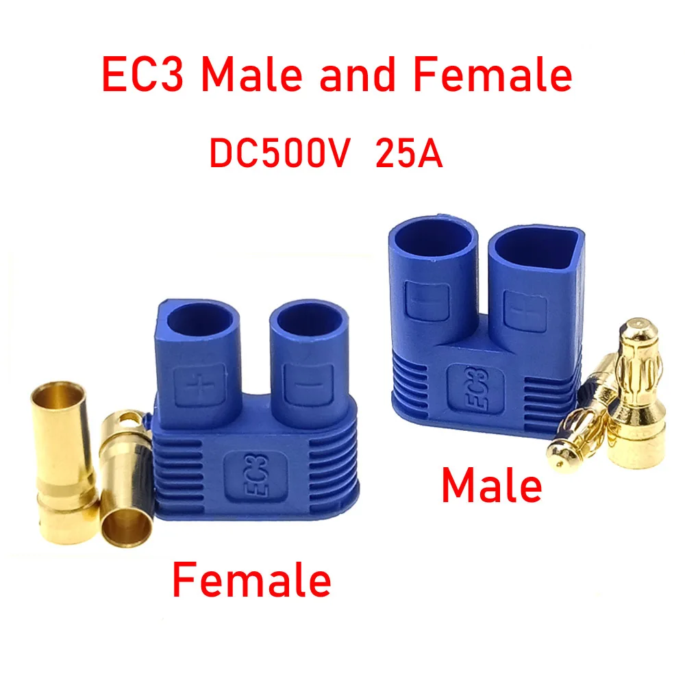

Male Female Gold Plated Banana Plug EC3 EC5 EC8 Battery Connector Set DC500V 25/40/100A For RC ESC LIPO Battery/Motor Connector