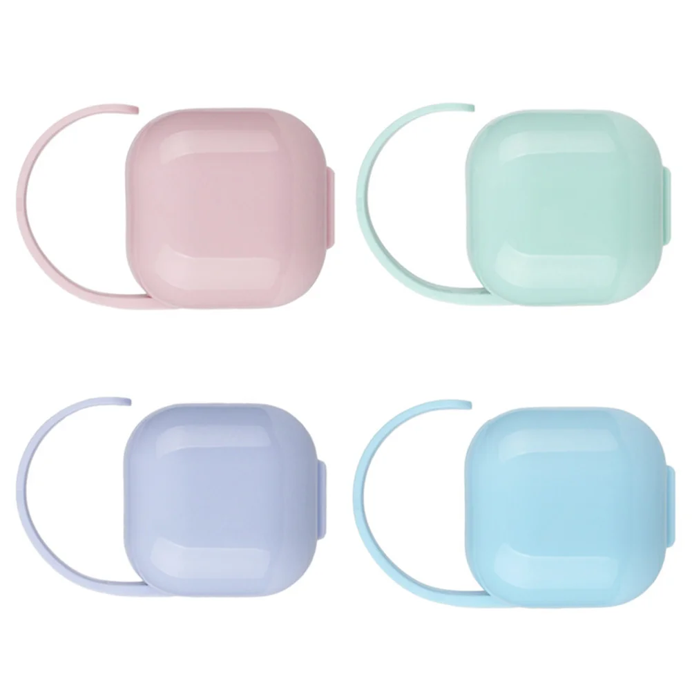 4pcs Pacifier Case Dustproof Storage Container For Stroller Soother Box Pacifier Holder Case Travel Use