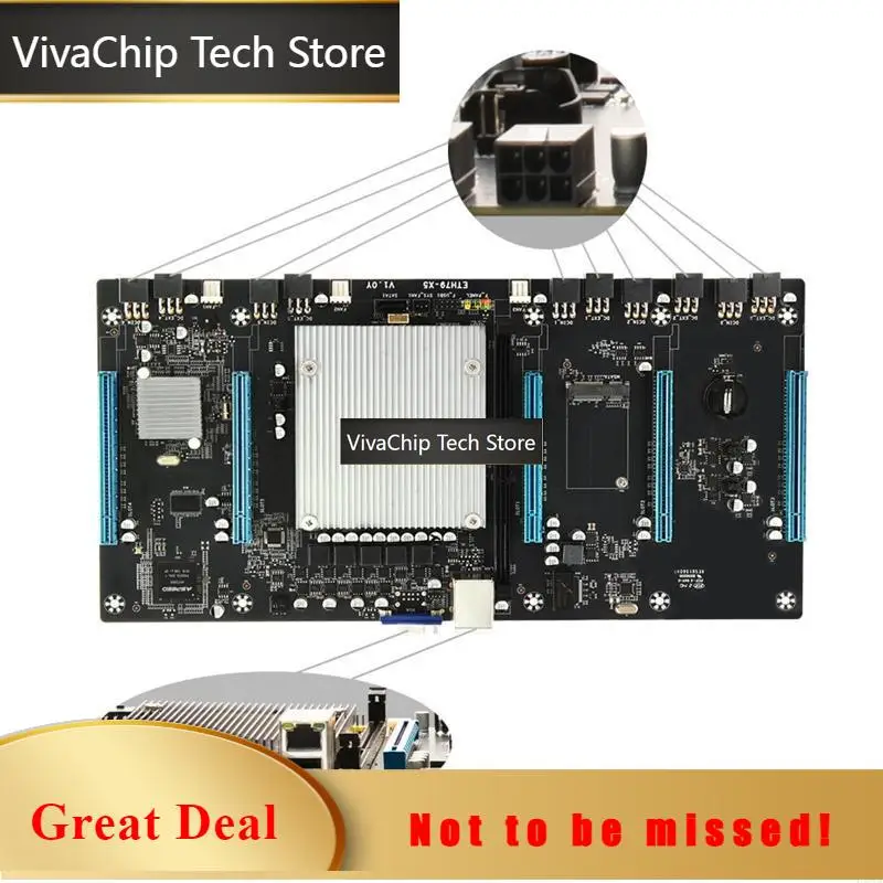 VivaCTLX0B X79-H61Miner Motherboard LGA 2011 CPU 5 PCI-E X16 Graphics Card Slot for Eth Btc
