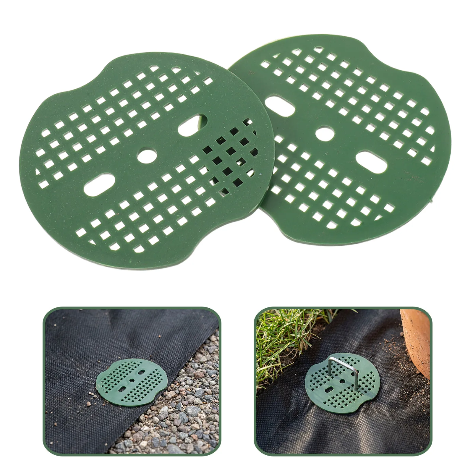 100Pcs Yard Fabric Washers Garden Landscape Staple Gaskets Plastic Pads for Turf Weed Barrier Stabilizing Stakes