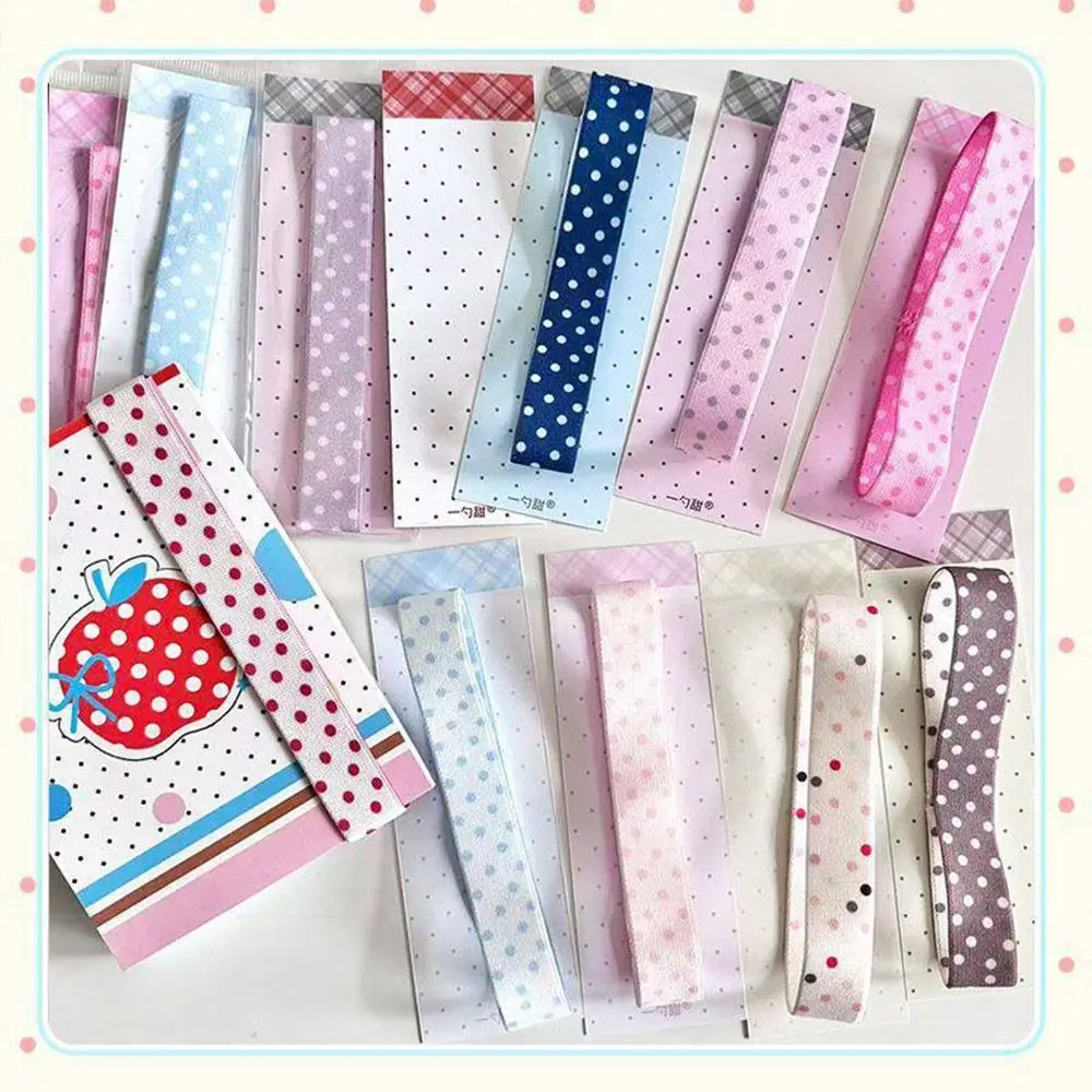 Kawaii Polka Dots Elastic Strap Double-sided DIY Decoration Band Binding Rope Creative Notebook Straps for Scrapbookin