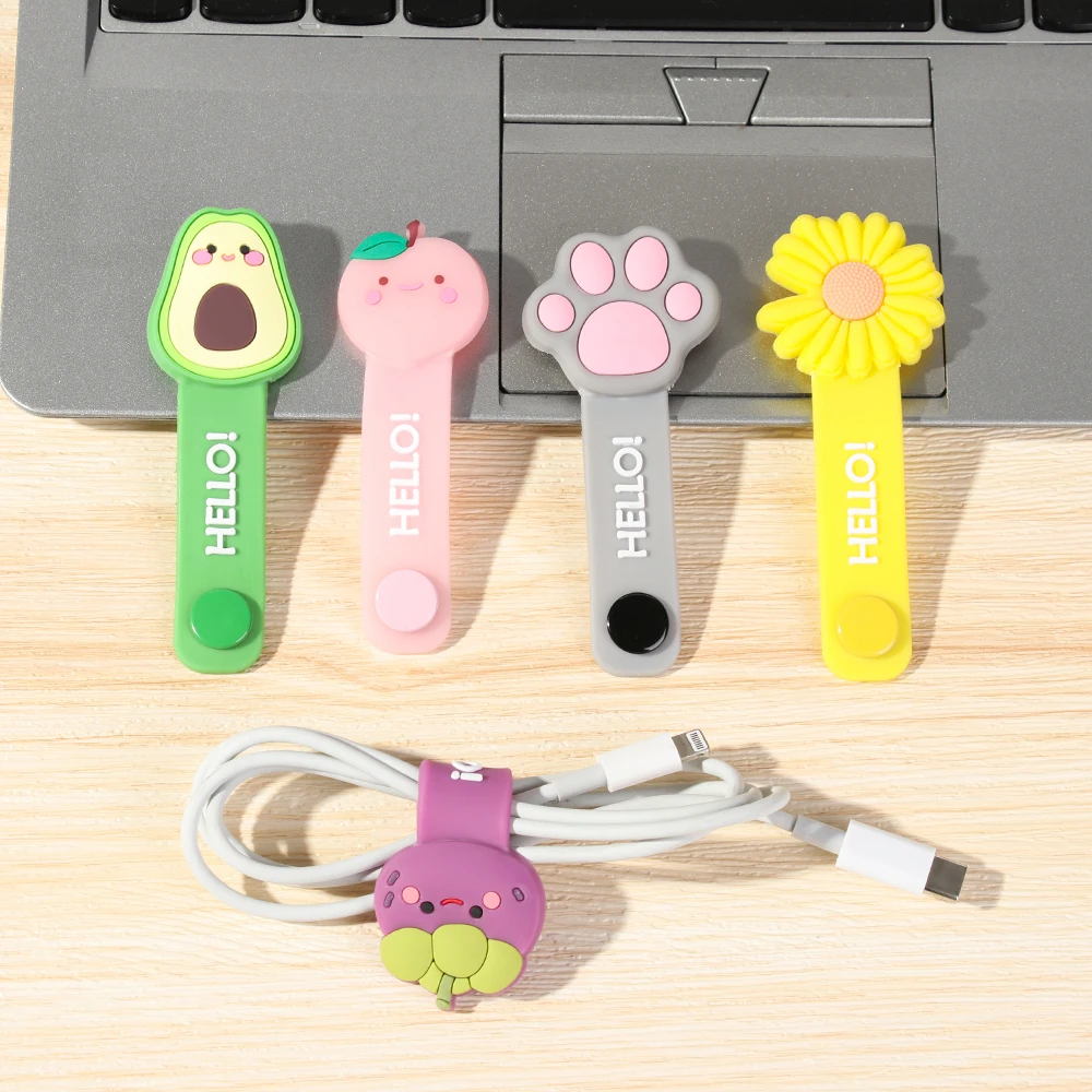 Cartoon Multifunction Cable Organizer, Cable Winder, Cord Protector, Bookmark, Headset, Data Line Storage, Bonito