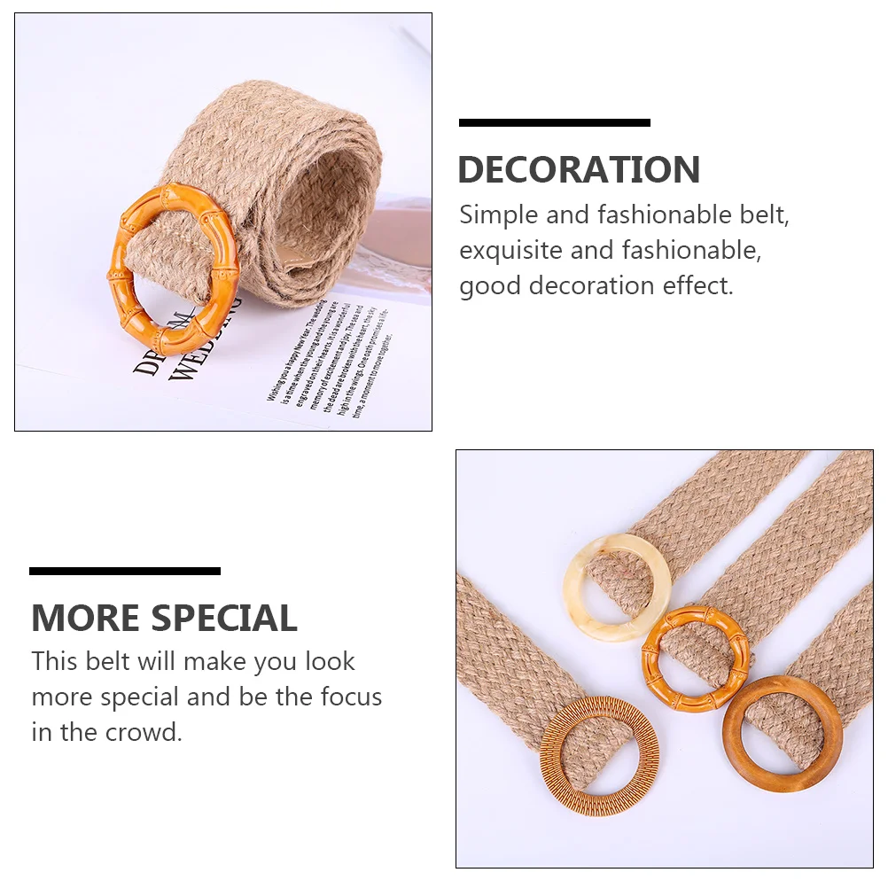 

Retro Skirt Belt Dress for Dresses Ladies Decorate Waist Belts Women Hemp Rope Man