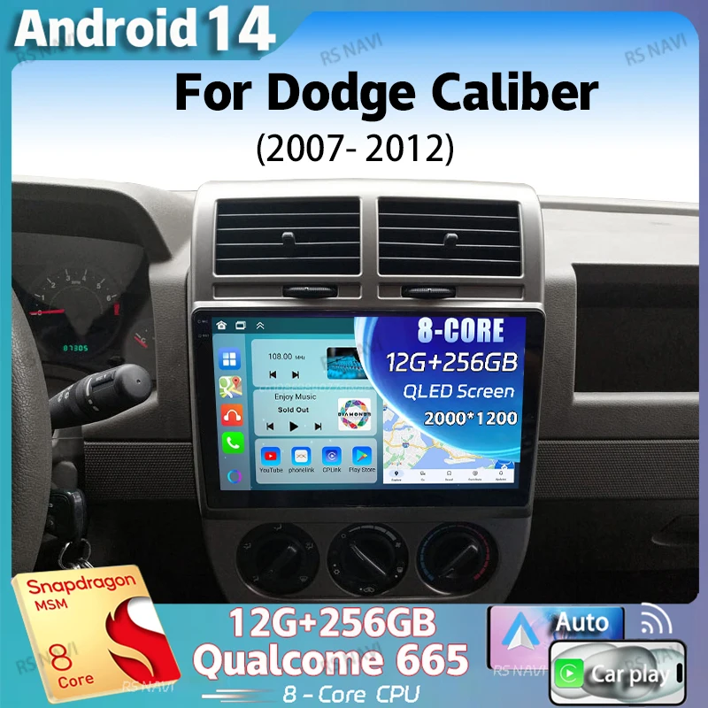 

Android 14 For Dodge Caliber 2007 - 2012 2K QLED Android Car Radio Multimedia Video Player GPS AI Voice CarPlay 4G Stereo