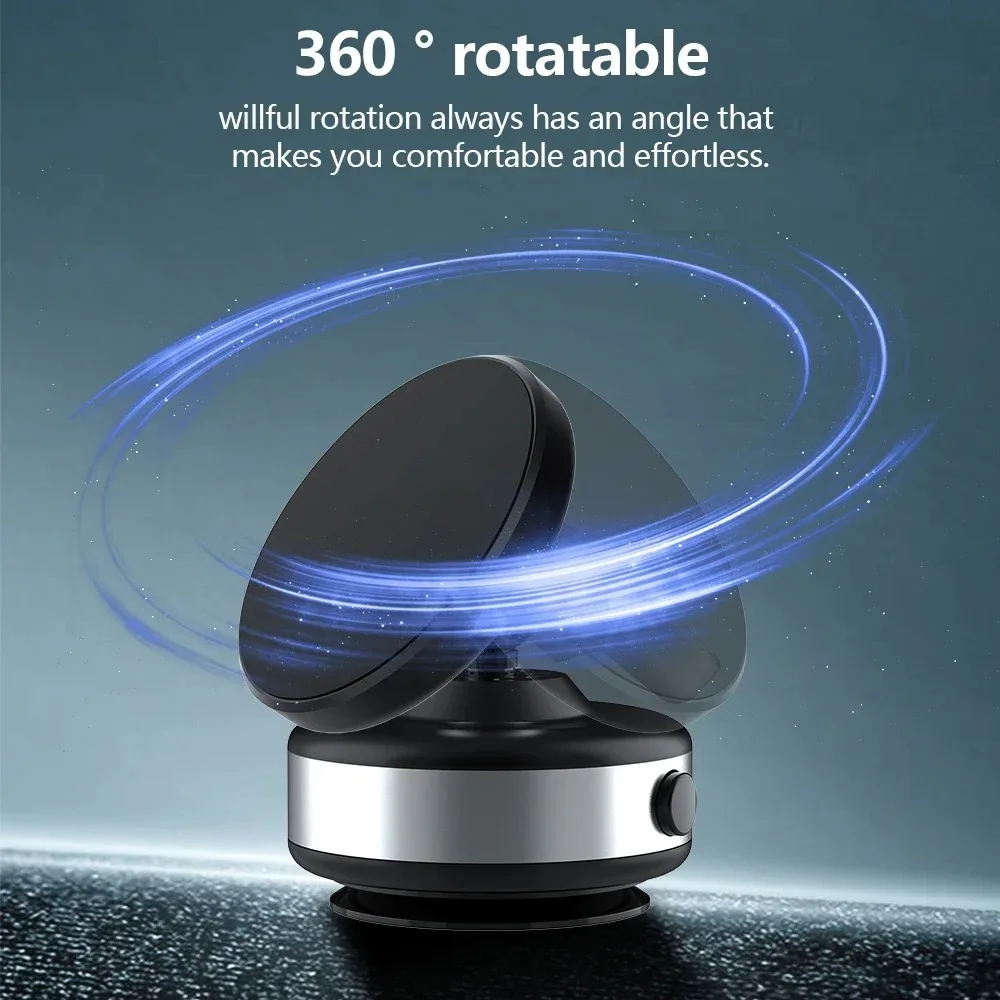 Electric Vacuum Magnetic Car Mount Stand for Cell Phone 360° Rotation Strong Suction Cup for Magsafe iPhone 17~12 Pro Max Holder