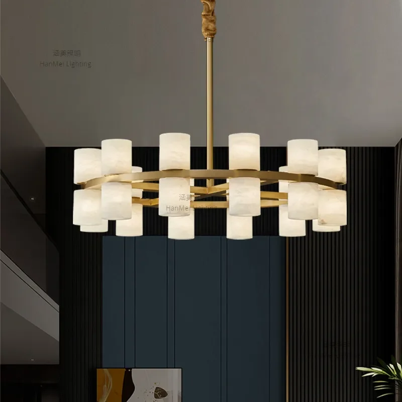 for Cross-border Spanish Marble Chandelier Modern Minimalist Creative Living Room Light Luxury Nordic Designer Lamp for