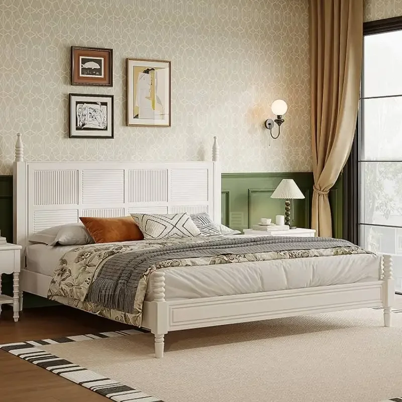 

Display Nordic Double Bed Headboard Elegant Platform Frames Beds Living Room Nightstands Double Muebles Commercial Furniture