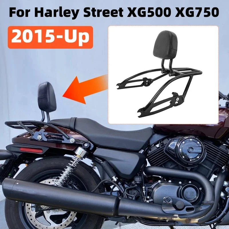 Detachable Sissy Bar Backrest for Harley Street 500 750 XG500 XG750 Rear Passenger Seat with Integrated Luggage Rack 2015 Up