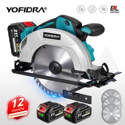YOFIDRA 7 Inch 180mm Brushless Electric Circular Saw 10800RPM Cordless Efficient Woodworking Cutting Tool for Makita Battery Pin