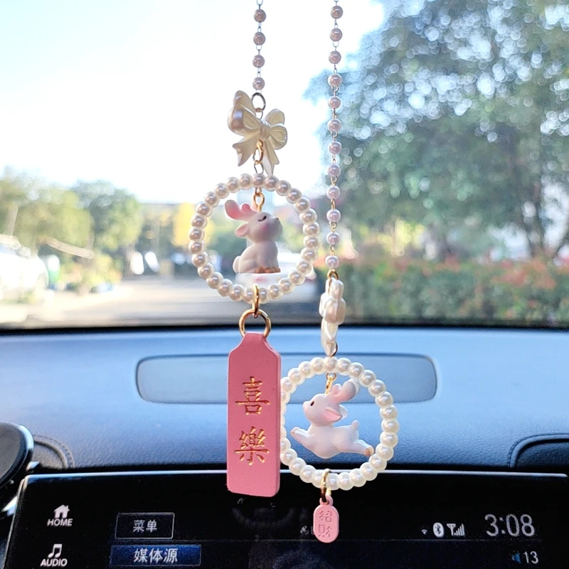 All the Way Safe Automobile Hanging Ornament 2024 New Car Safety Pendant Cute Deer Rearview Mirror Jewelry Hang Decorations Bbag