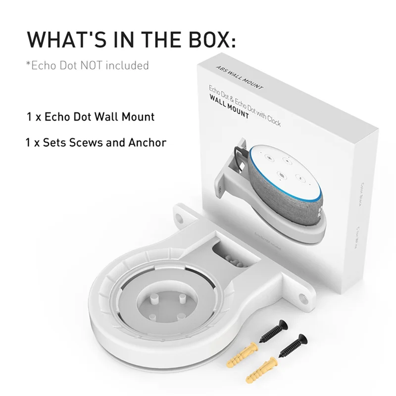 حامل قوس مثبت على الحائط بمنفذ صغير لنقطة صدى ، إدارة الحبل ، شماعات التخزين ، مكبر صوت ذكي ، أسود ، 2 way