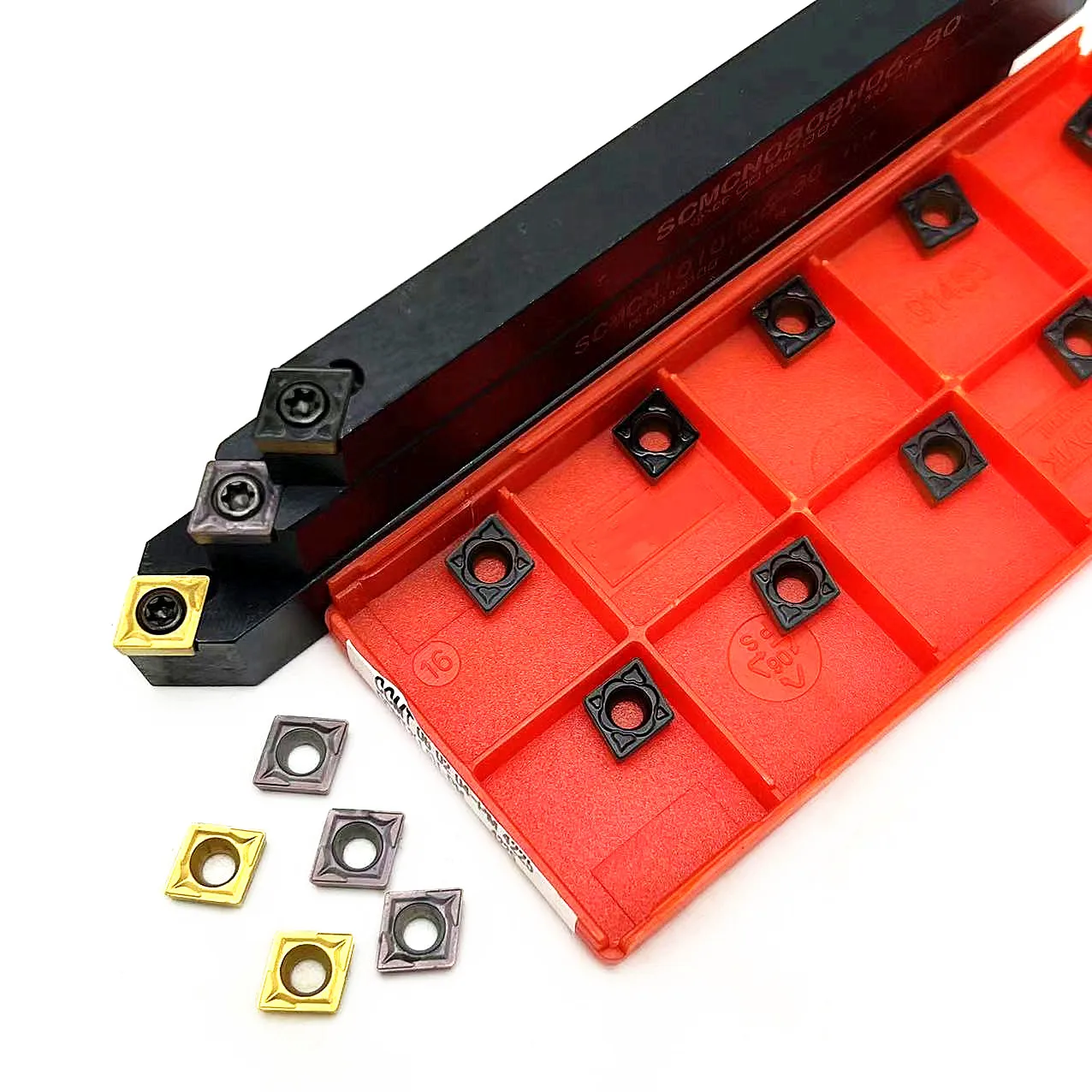Utensile per tornitura esterna SCMCN0808 SCMCN1010 SCMCN1212H06-80 50 ° per CCMT060204 VP15TF inserti in metallo duro utensili da taglio per tornio
