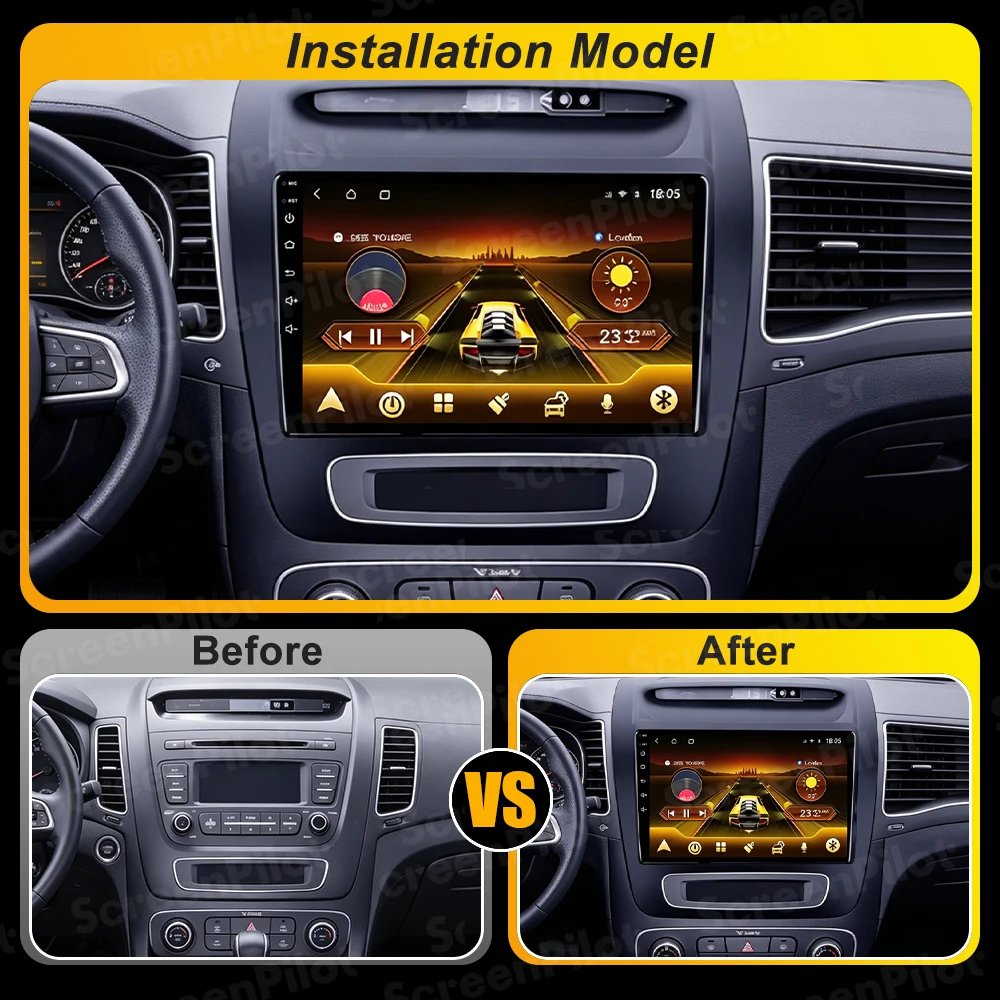 Android 15 FOR Car Radio Kia Sorento  For Kia Sorento 2 II XM 2012-2021 Multimedia Video Player Carplay Touch Screen Wifi 5G RDS