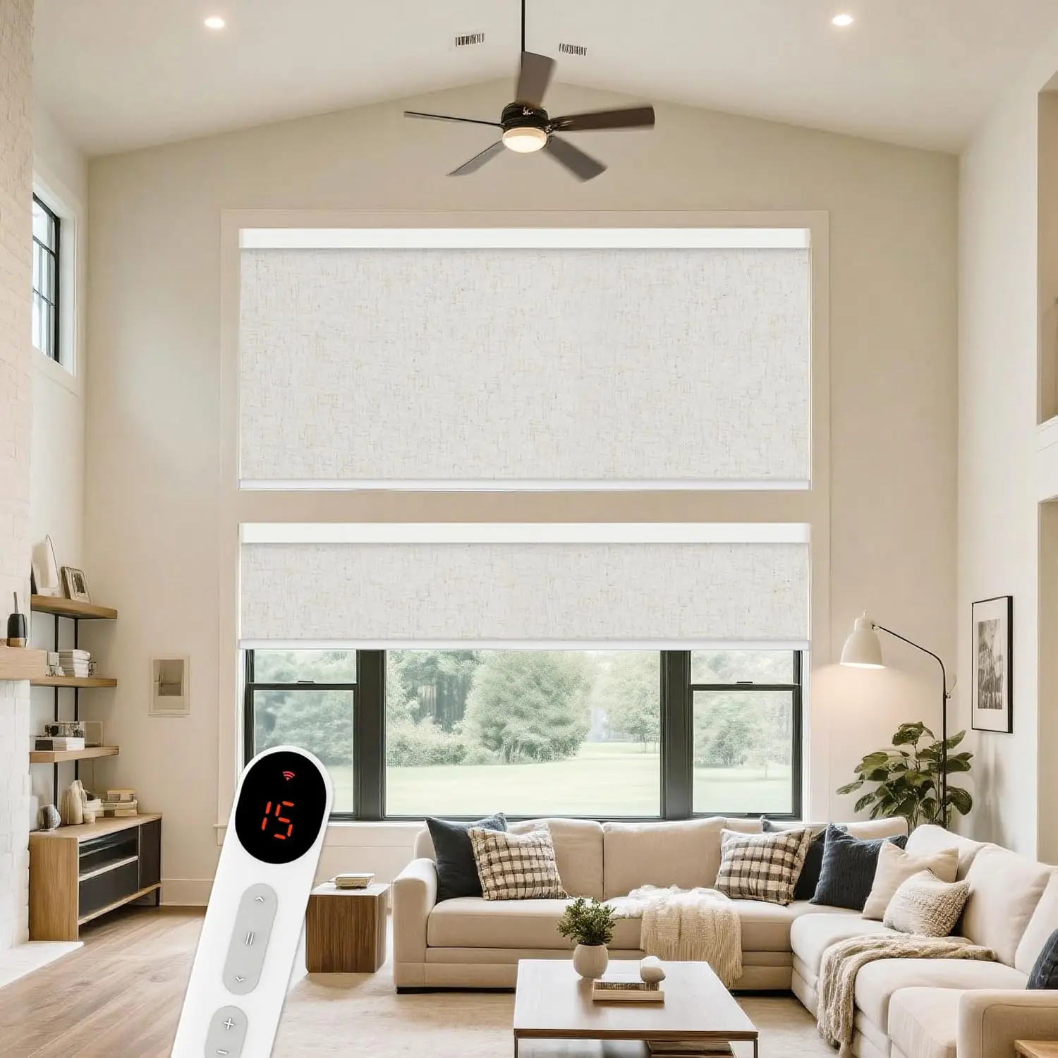 ستائر TUYA WIFI المزودة بمحرك Google Home Aleax Control 100% ستائر دوارة معتمة لنظام التشغيل Windows