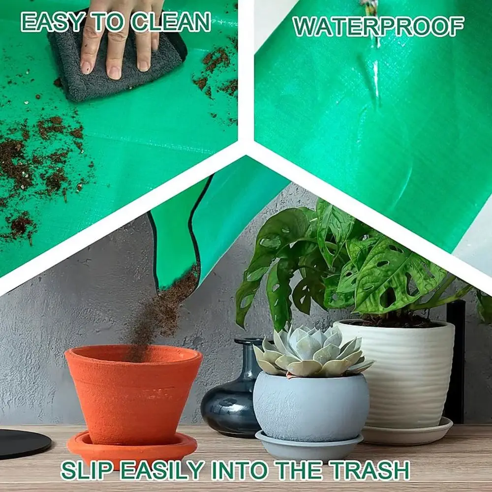 Plant Transplanting Repotting Mat Foldable Garden Work Cloth Waterproof Thicken Gardening Mat Change Soil Watering Pads