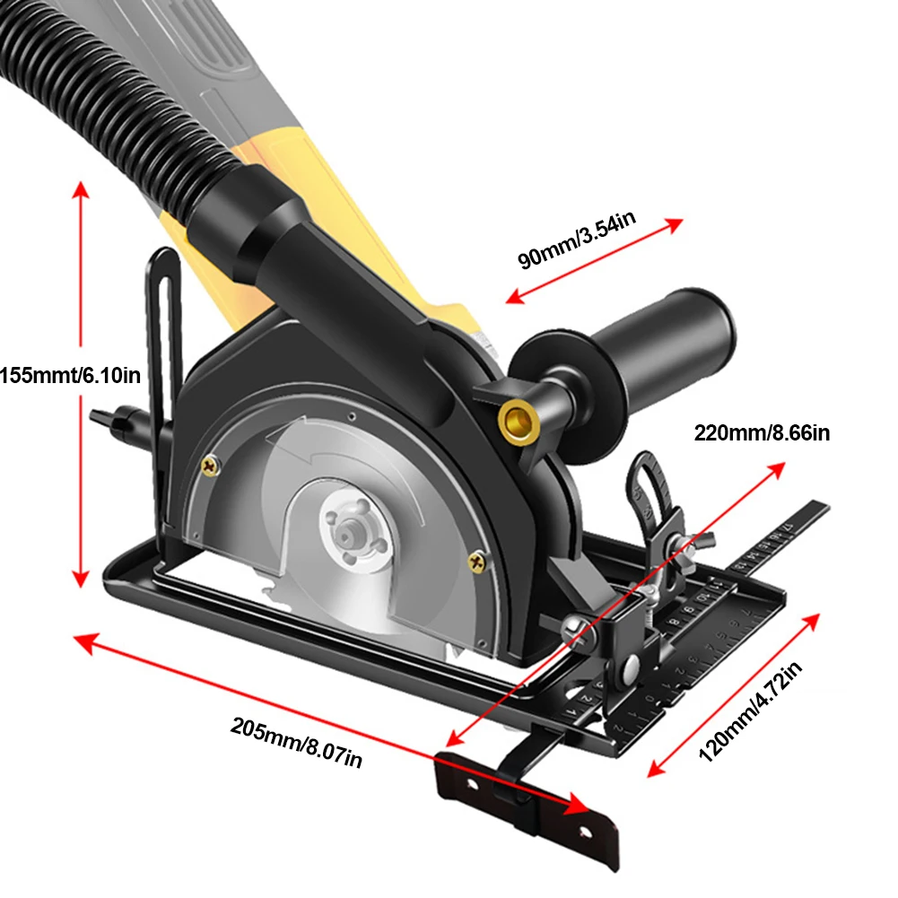 Convertitore per smerigliatrice angolare per macchina da taglio Supporto per scanalatura Staffa per utensili regolabile 0-45 °   Stabile per smerigliatrice angolare da 100/115/125 mm