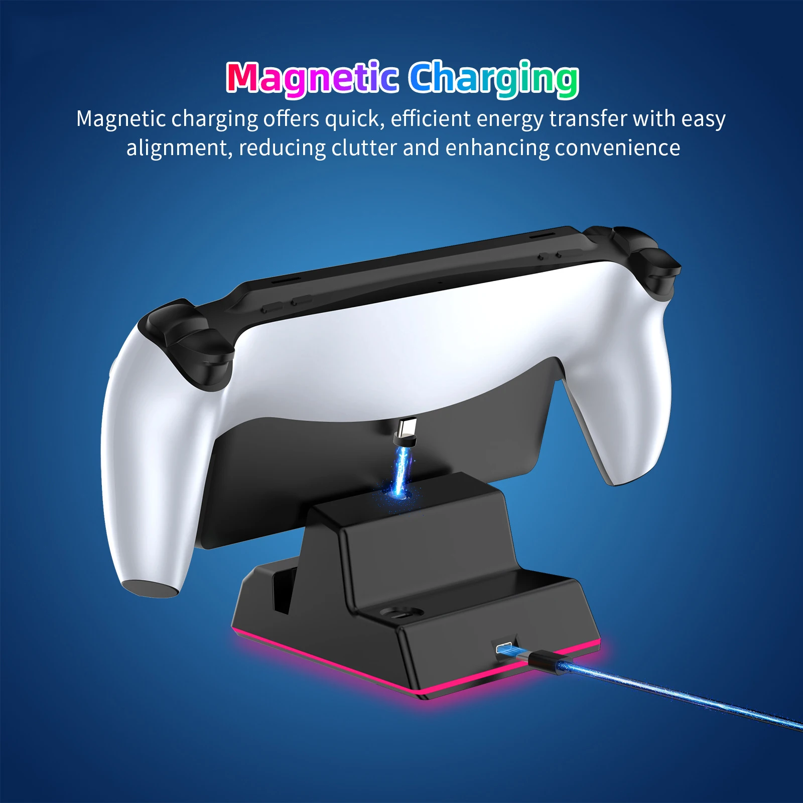For PS5 Portal Handheld Magnetic Charging Base For PS5 Portal Game Handheld Charger with Colorful Lights Dropshipping