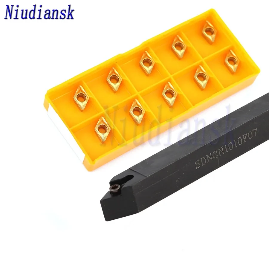 10 pz DCMT0702 DCGT cerchio esterno inserti in metallo duro 1pc External portautensili per tornitura esterna SDNCN1212H07 utensili per tornio CNC Suit