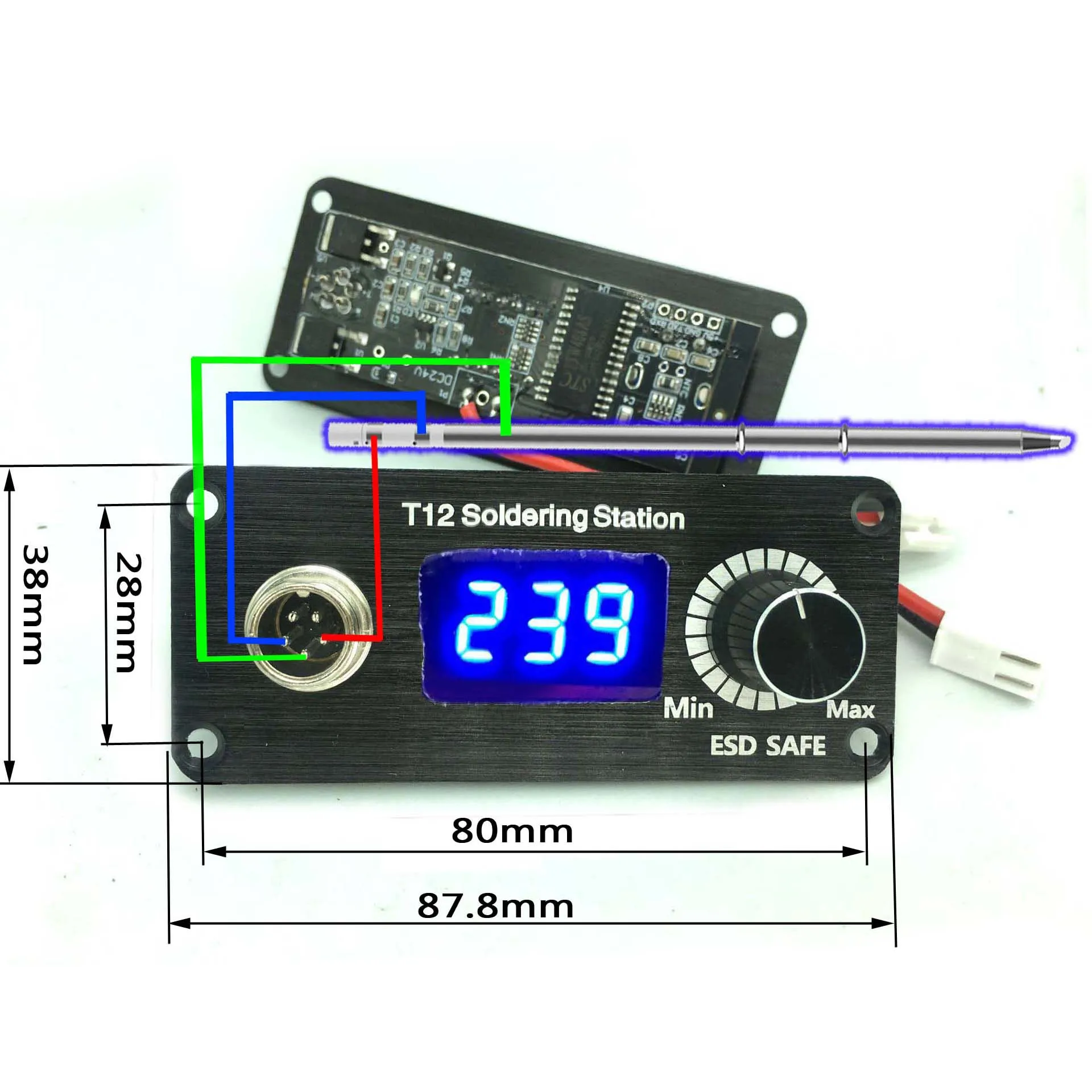 MINI stazione di saldatura T12 70W portatile digitale 5 PIN saldatore elettronico DC regolare gli strumenti di saldatura della temperatura con punta