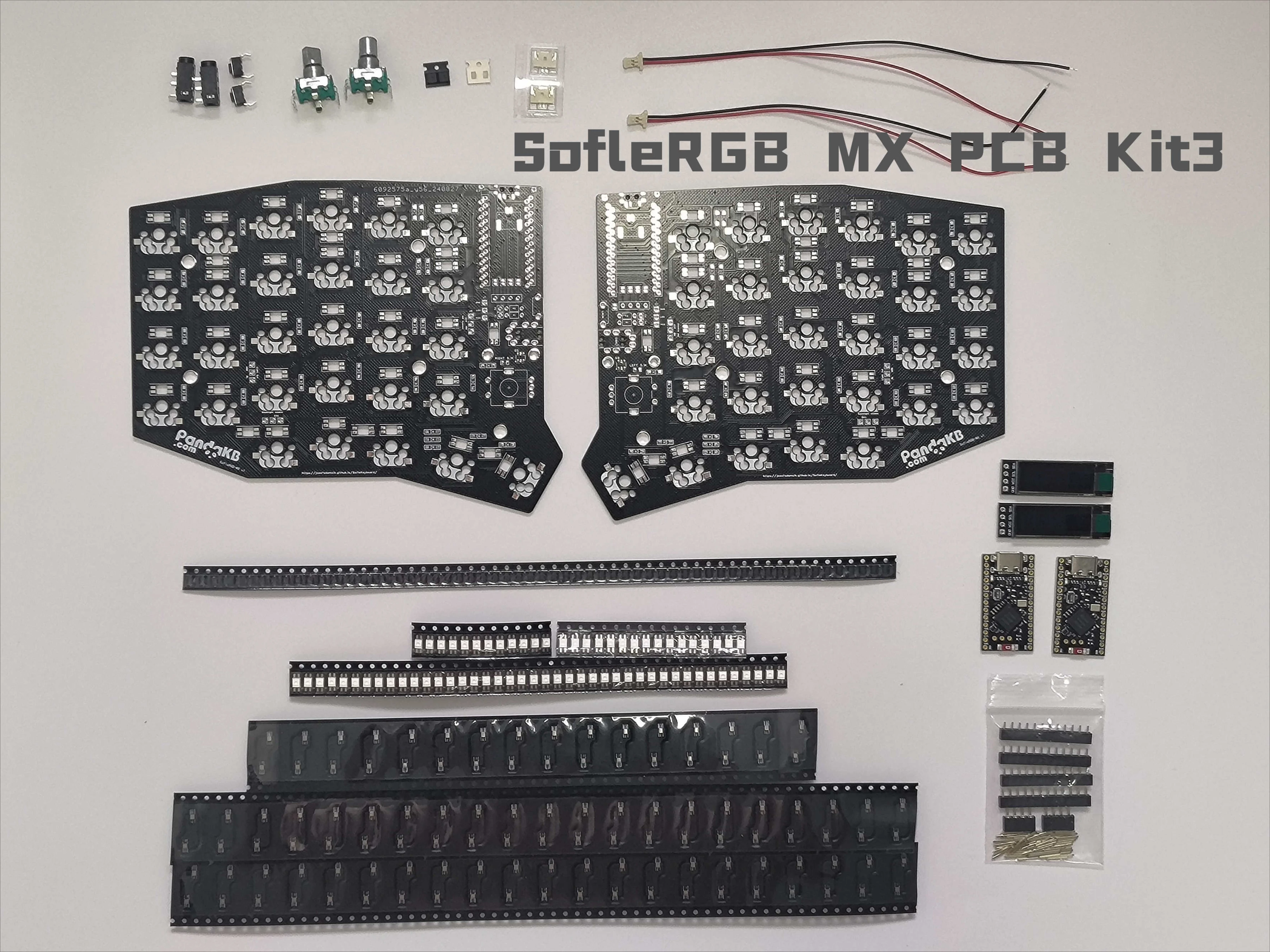 Sofle Split Keyboard PCB Kit Custom Wired Horn Keyboard PCB RGB Wireless Split Keyboard Kit DIY Gamer Accessories(Not Pre Build)