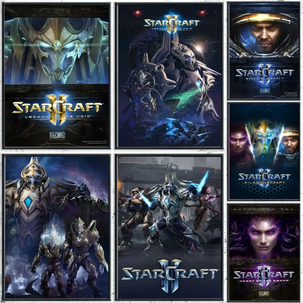 Постер игры S-StarCraft 2, ретро-декор для стен, эстетичный декор для комнаты, принт для гостиной, спальни, украшение для дома.