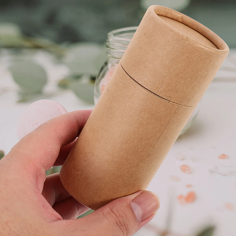 

10pcs Kraft Paper Boxes for Essential Oils Tea Cardboard Tubes with Lids 20ml Round Containers Storage Solutions
