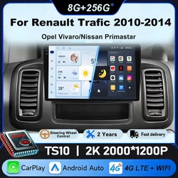 Car Radio for Renault Trafic Opel Vivaro Nissan Primastar 2010-2011-2014 Carplay Android Auto Player GPS Navigation Autoradio