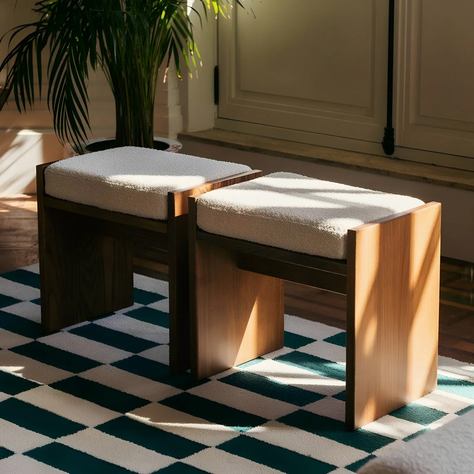 French Upholstered Bench Multi‑Purpose Vanity Shoe Changing Stool for Bedroom Living Room