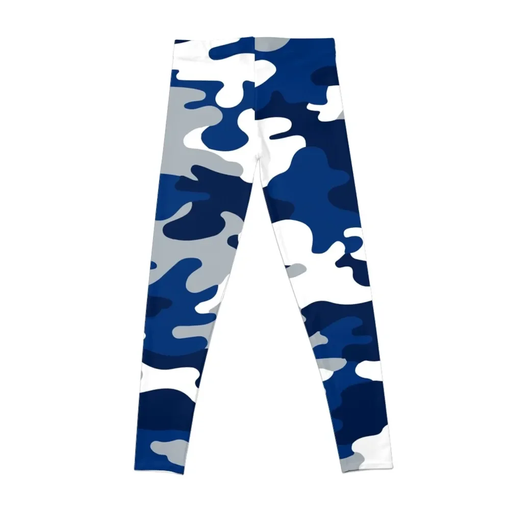 Blue and White Army Leggings sportswear for gym sports for active wear Womens Leggings